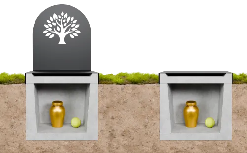 Vue 3D en découpe de Lumina et sa cavurne en béton
